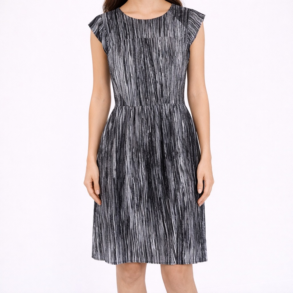 Black and White Midi Dress